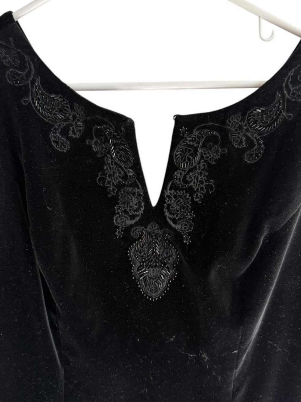 Laura Ashley Vintage Black Velvet Dress, Size 12